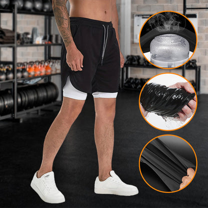 🔥Sommerschlussverkauf🔥Professionelle doppellagige Sportshorts für Herren mit mehreren Taschen