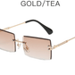 👓Rechteckige randlose Vintage-Sonnenbrille mit klaren Gläsern💥