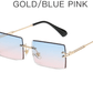 👓Rechteckige randlose Vintage-Sonnenbrille mit klaren Gläsern💥