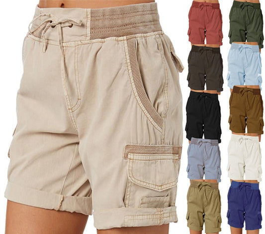 Beliebte Cargo-Shorts mit hoher Taille für Frauen