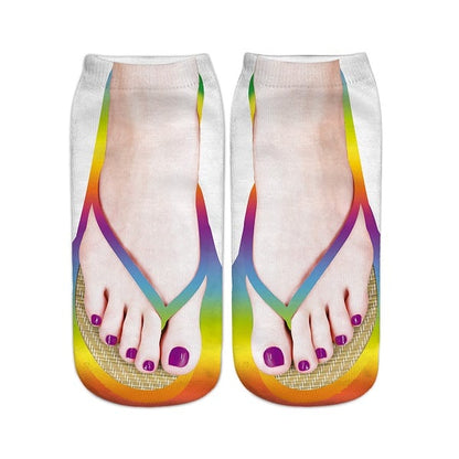 (Kaufen Sie 3 Sparen Sie 15%und kostenlosen Versand🔥) Frau Manicure Print Flip Flop Socken