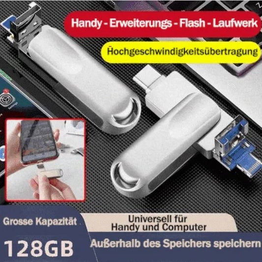 🔥2 Kaufen, 10% Rabatt - [Multifunktional] Vier-in-Eins-Flash-Laufwerk für Mobiltelefone mit großer Kapazität