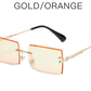 👓Rechteckige randlose Vintage-Sonnenbrille mit klaren Gläsern💥