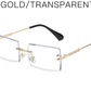 👓Rechteckige randlose Vintage-Sonnenbrille mit klaren Gläsern💥