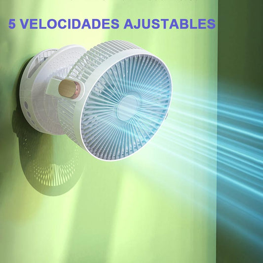 Ventilador silencioso portátil con luz nocturna