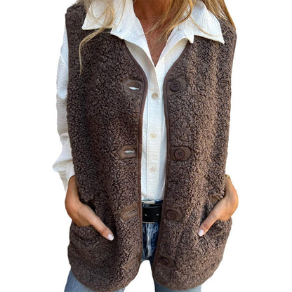 🔥Women's Fall Button Down Short Warm Vest