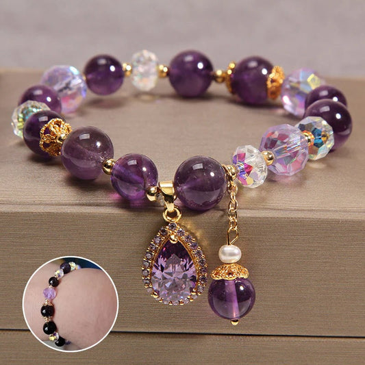 Natürliches Amethyst Wassertropfen Armband