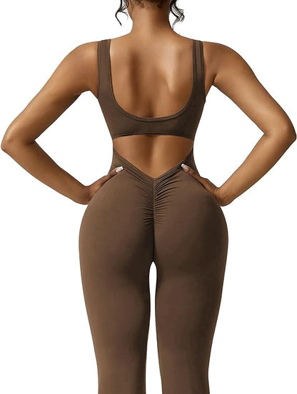 🔥 Jahresendverkauf 49 % RABATT🎁Ärmellose Jumpsuits Sexy Rückenfreie Bodycon Scrunch Hintern Yoga Rompers Nahtlose Playsuit (Kaufen Sie 2 gratis Versand)