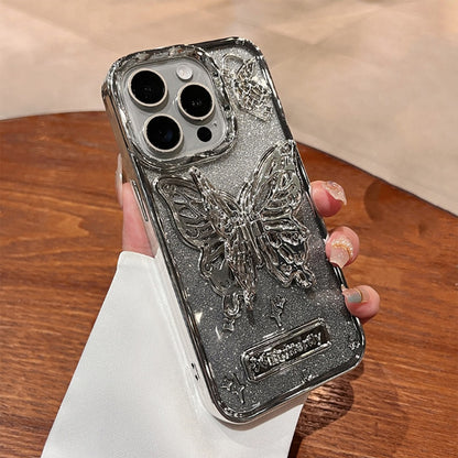 Galvanisierter Glitzer-Schmetterlingshalter für iPhone-Hüllen